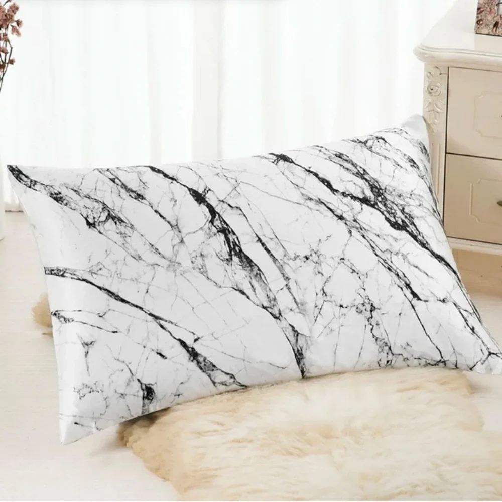 Blissy 100% Mulberry Silk Pillowcase - Light Marble - King